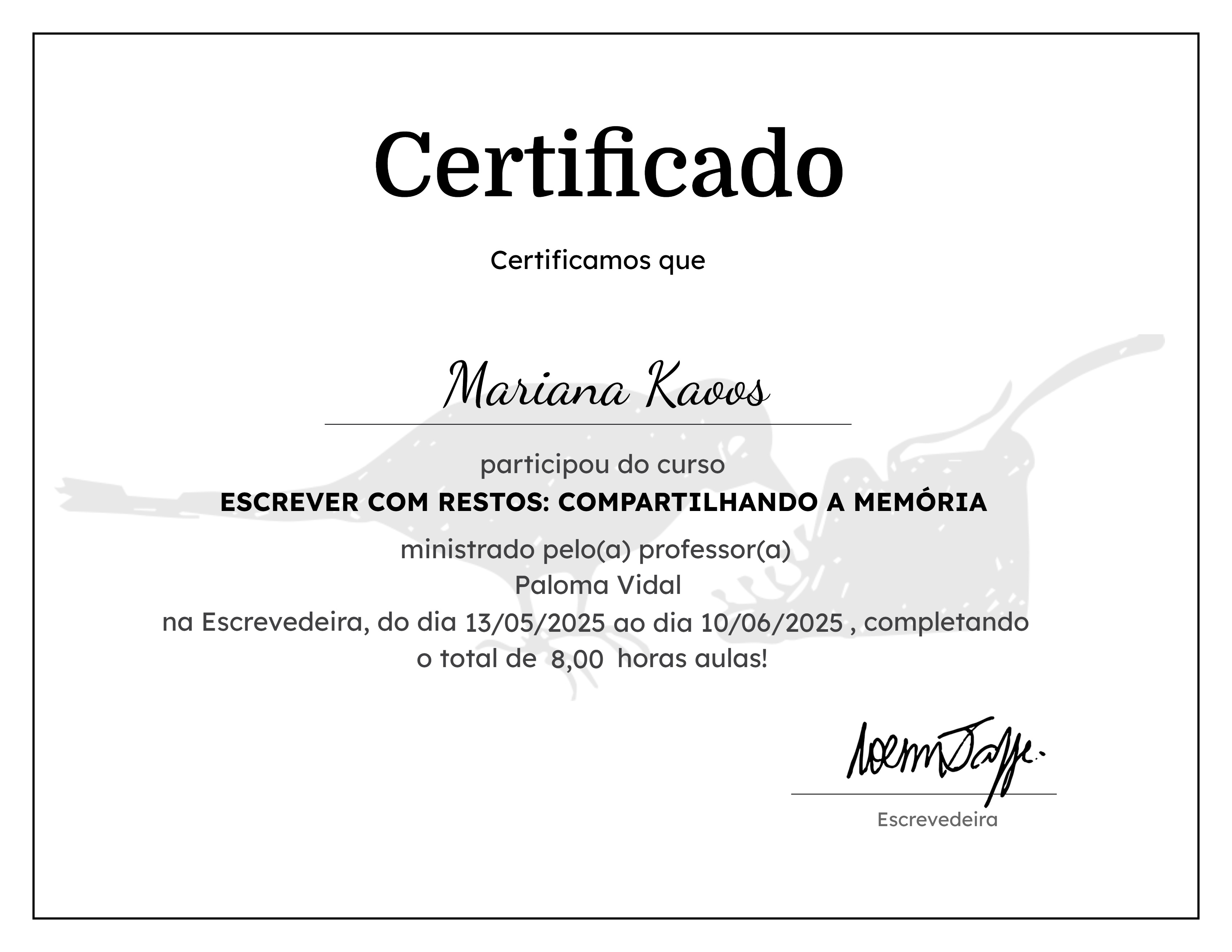 ESCREVER COM RESTOS: COMPARTILHANDO A MEMÓRIA